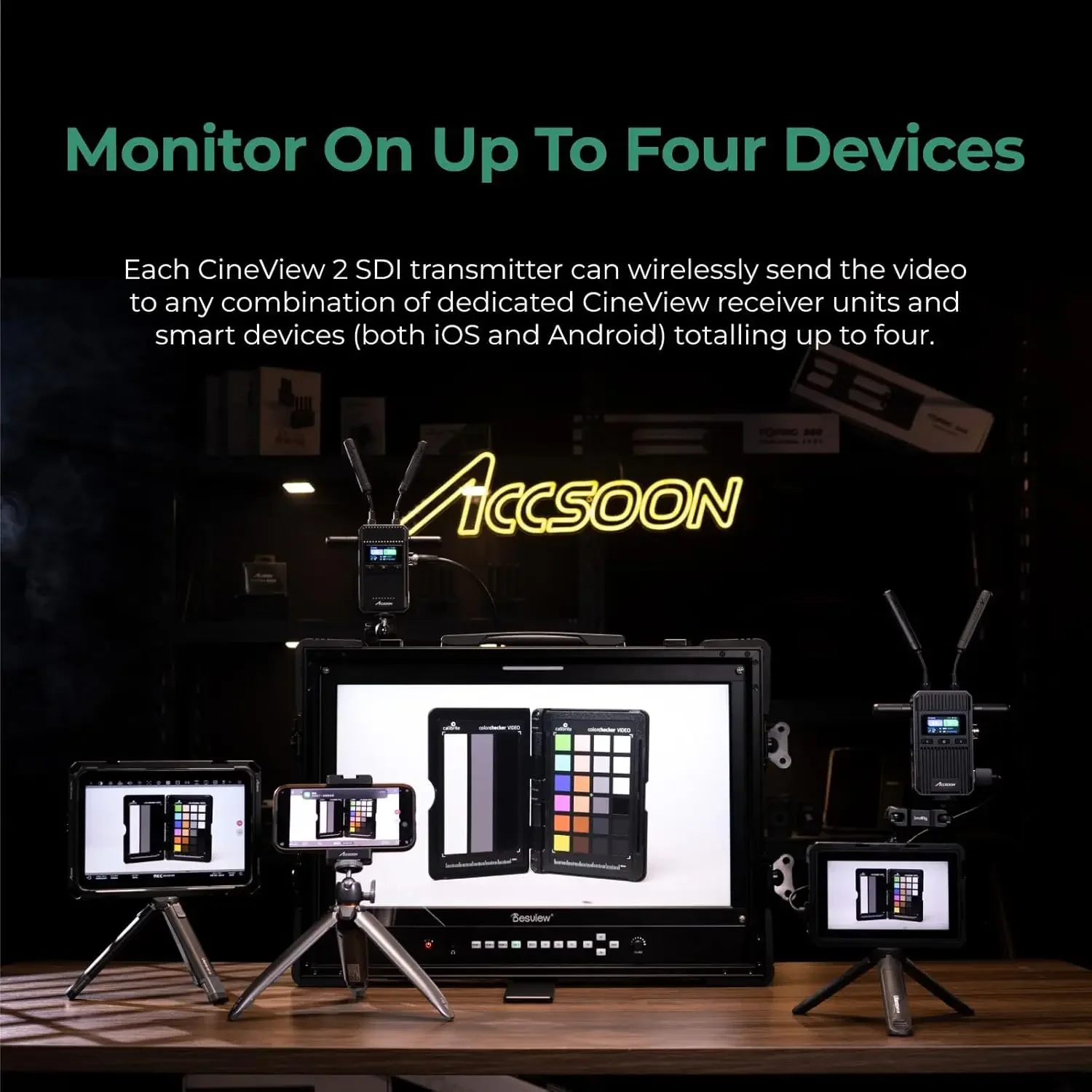 NIEUW Accsoon CineView 2 SDI draadloos videotransmissiesysteem 1500ft Ran 50 ms latentie HD MI SDI UVC live streaming dual-band ac