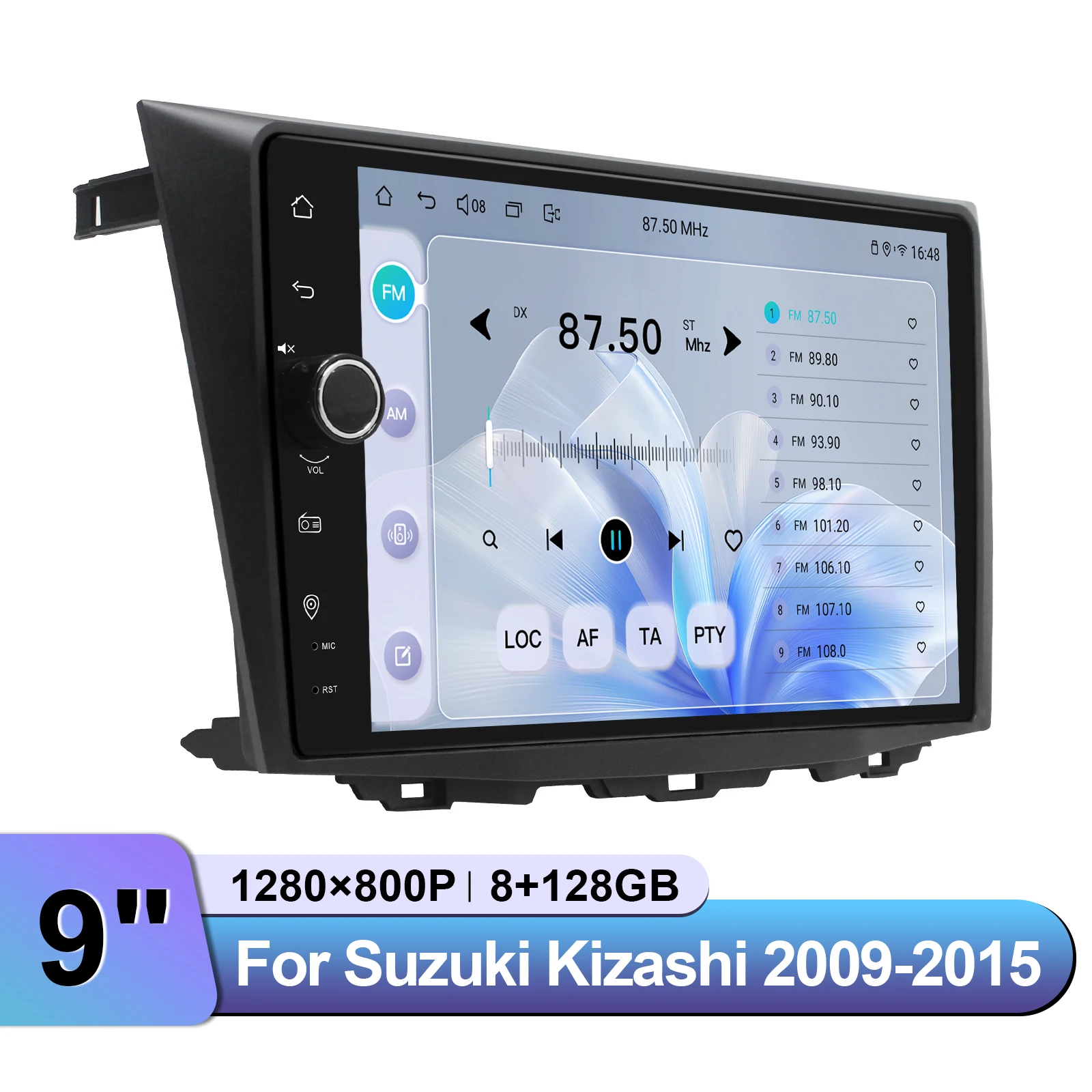 9 بوصة لا قطع راديو السيارة ستيريو لسوزوكي كيزاشي 2009-2015 مشغل وسائط متعددة التوافق المثالي والتركيب السريع #4