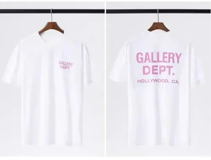 Men's GALLERY DEPT T-shirt with Black and Yellow Print California Hollywood Streetwear T-shirt Summer Casual Short Sleeved Top