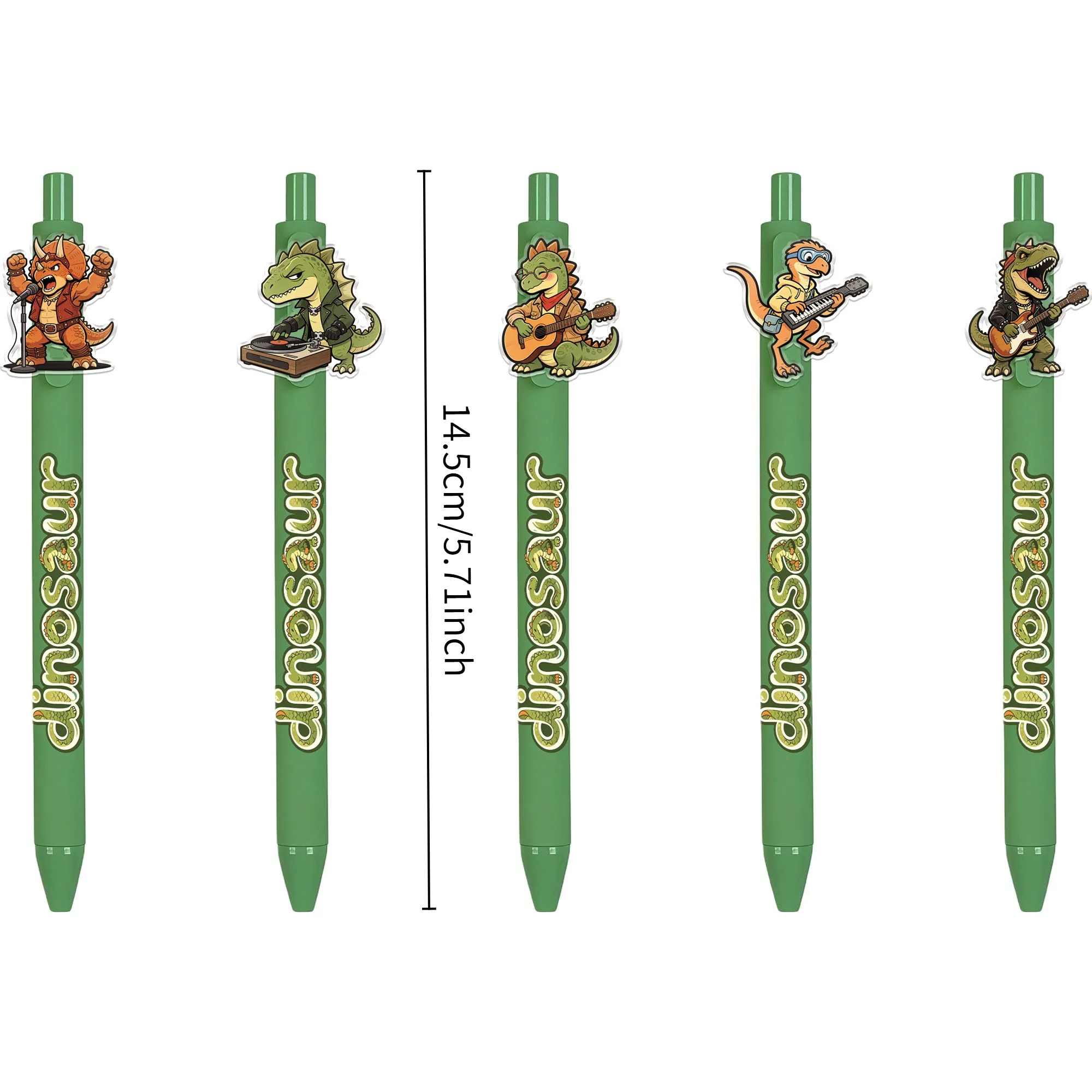 12Pcs Dinosaur-Themed Ballpoint Pens, Prehistoric Animal Acrylic Design, Smooth Writing Pens, Easy to Use, Random Patterns