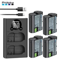 Original Probty EN-EL15C EN-EL15 Battery+LED USB Dual Charger for Nikon Z5,Z6,Z6 II,Z7,Z7II D600 D610 D600E D800 D810 D800E D810