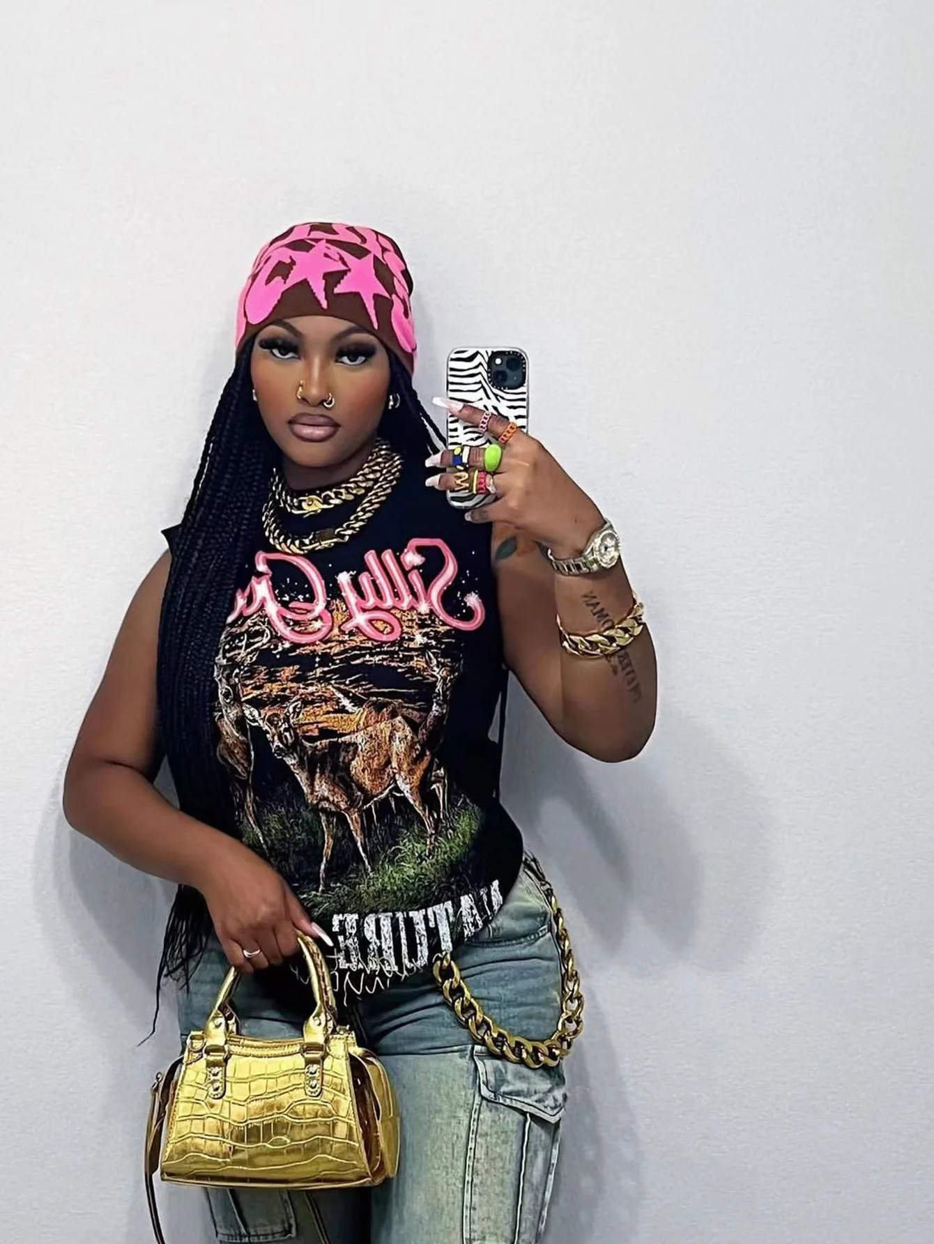 الصيف إلكتروني طباعة أكمام فاسق تي شيرت Y2K الشارع الشهير للنساء س الرقبة السببية فضفاضة تناسب الرسومات البلوز المحملة #1