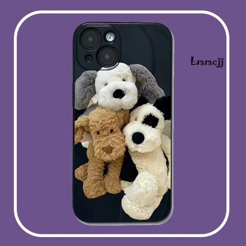 Lmmcjj Cute Dog Puppy Phone Case For iPhone 13 Mini 11 12 Pro Max 14 Plus Se 2020 XS XR X For Samsung Galaxy S23 Silicone Cover