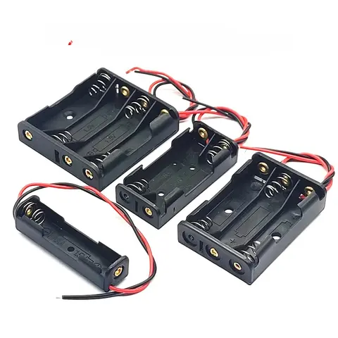 1/2/3/4 Slot AAA Battery Box AAA Battery Case AAA Battery Holder With Leads Wholesale