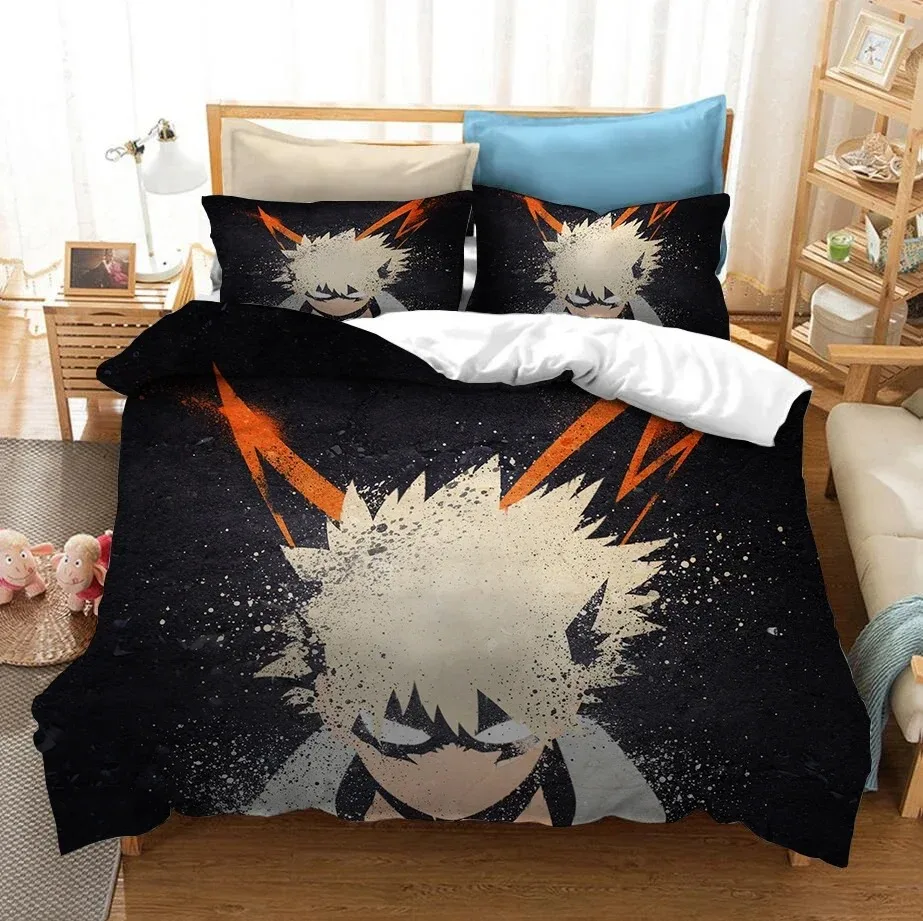 Ensemble de literie imprimé en 3D My foreAcademia avec taies d'oreiller, literie, linge de lit, textile de maison, couvertures d'athlon, anime japonais