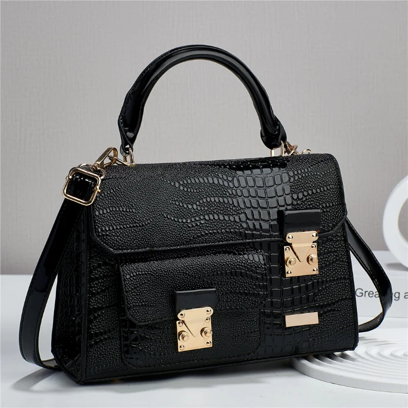 Women\'s 2023 Popular Crossbody Bags High Quality Handbag Crocodile Pattern PU Retro Single-Shoulder Bag Commuter Storage Satchel