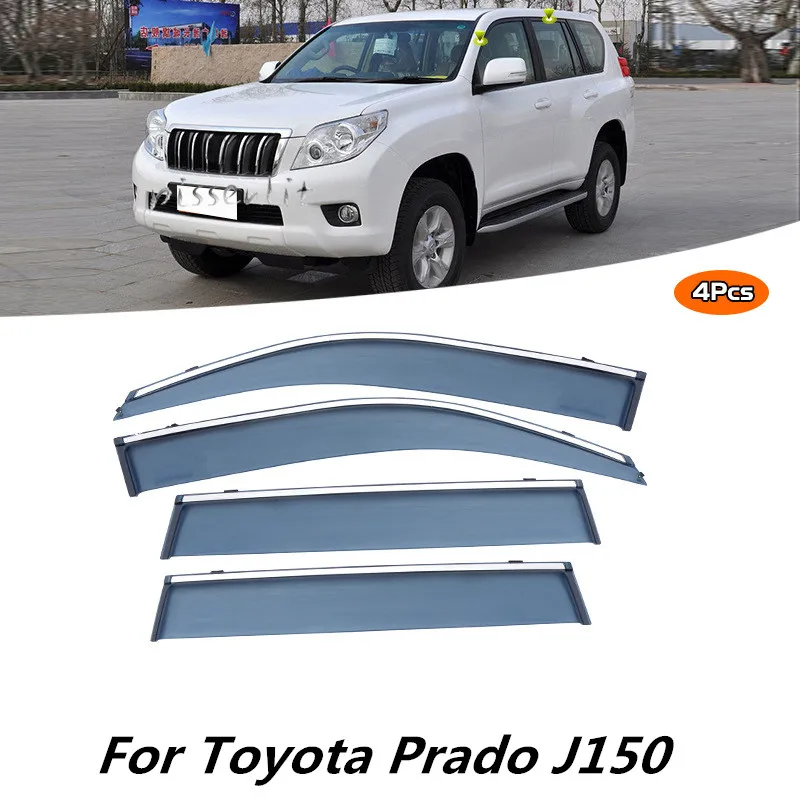 

Защита от дождя для Toyota Prado J150 10-2019, аксессуары, оконные козырьки, ветрозащитные укрытия от дождя, спойлер, крыло