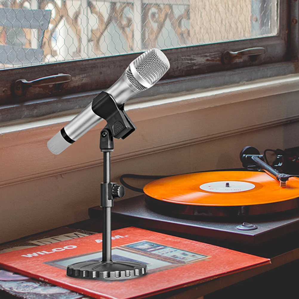 

2pcs Microphone Clips Durable Reusable Compact Lightweight Portable Mic Holder Stand Adjust Height Inclination Recording