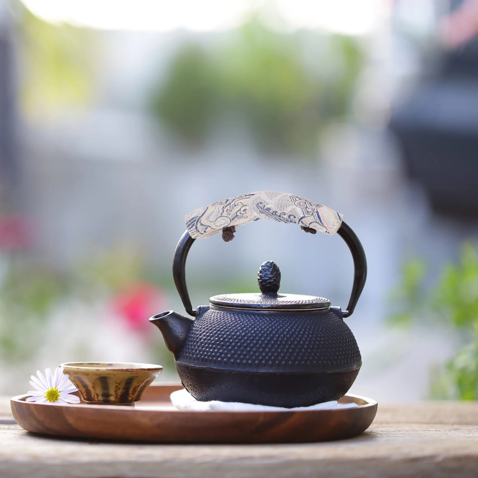 

2 шт. термостойкие чехлы на ручки чайника, винтажные тканевые рукава с рисунком дракона, нескользящие защитные чехлы для ручек горшка для чайников и