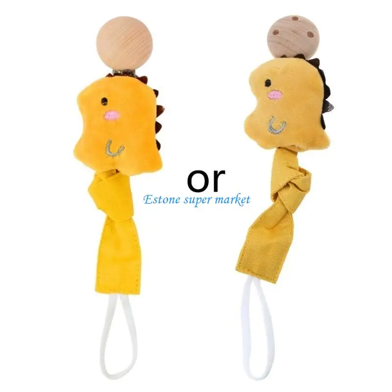090B Wooden Teether Pacifier Clip for Infant Baby Girls Boys Clips Teething Toy Gift