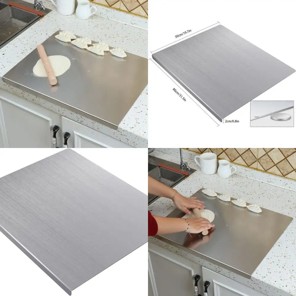 

Разделочная доска из нержавеющей стали — большая кухонная разделочная доска для выпечки, мяса, овощей, хлеба — сверхмощная кондитерская доска