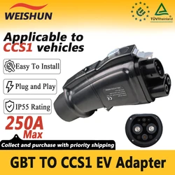 Adaptador de carga para coche eléctrico, dispositivo de carga rápida, 250A, 200kW, GBT, T0, CCS1, CC, 1000V