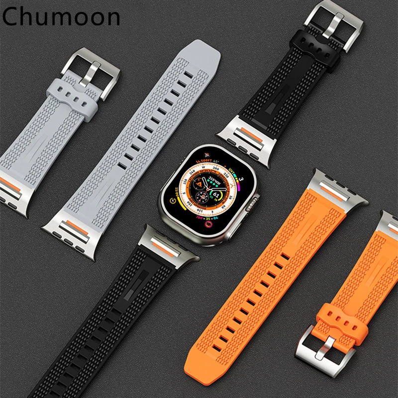 

Single Tour Band for Apple Watch Ultra 49mm Strap 44mm 45mm 46mm Men Sports Strap Iwatch Series 10 9 8 7 6 5 Se Luxury Bracelet