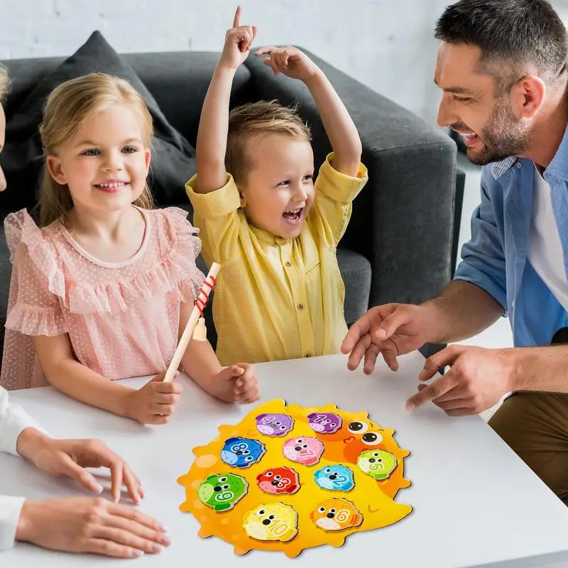 Jeu de pêche en forme de poisson-souffleur de dessin animé mignon pour enfants, jeux interactifs parent-enfant, jouets de motricité fine, alth