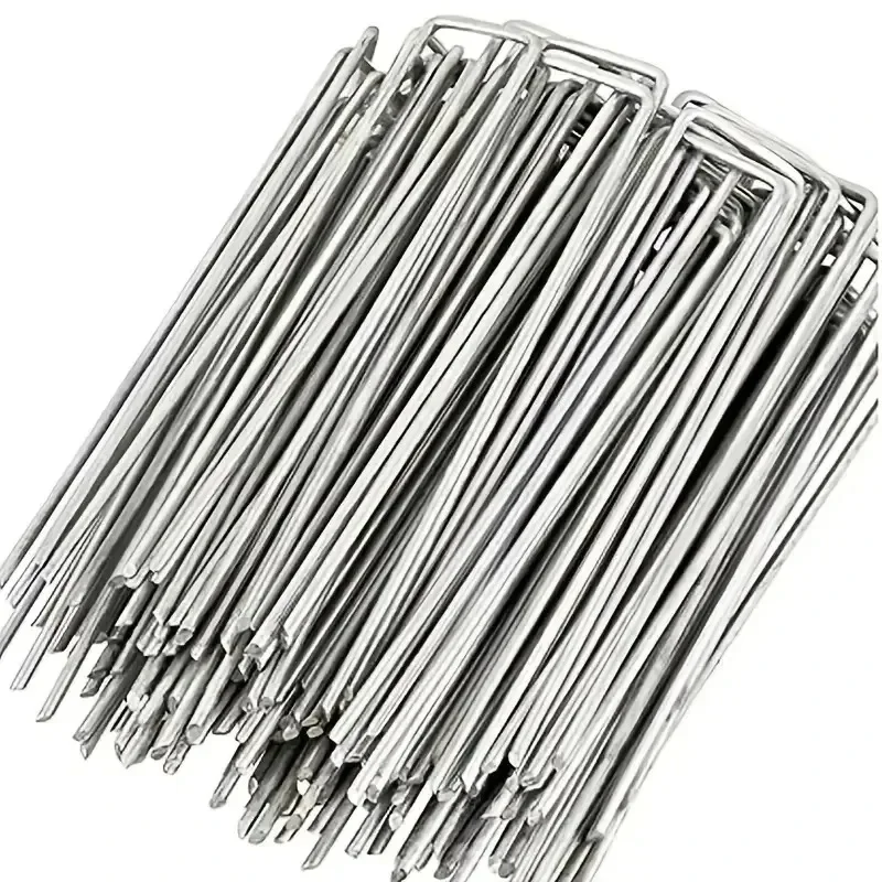 100pcs Landscape Staples U-Shaped Garden Pins Garden Stakes Staples Heavy Duty Yard Lawn Tent Stakes Securing Pegs For Weed