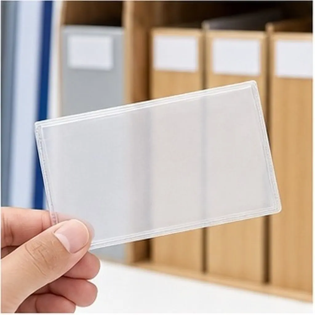 24Pcs Transparent PVC Eva Card Holders Self-Adhesive Badge Holders for Organizing Protecting Turnover Boxes Glass Machinery