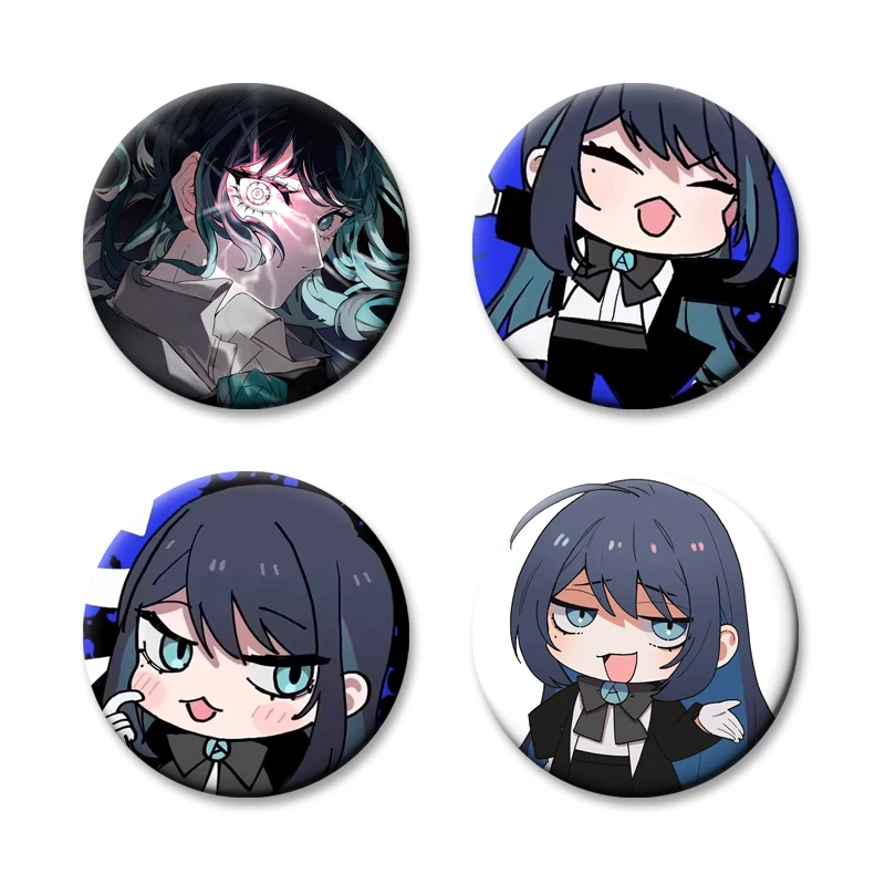 I Love Ado Vintage Anime Brooches Ado Kyogen X Uta Enamel Pins Handmade Tinplate Badge for Backpack Clothes Gifts Accessorys