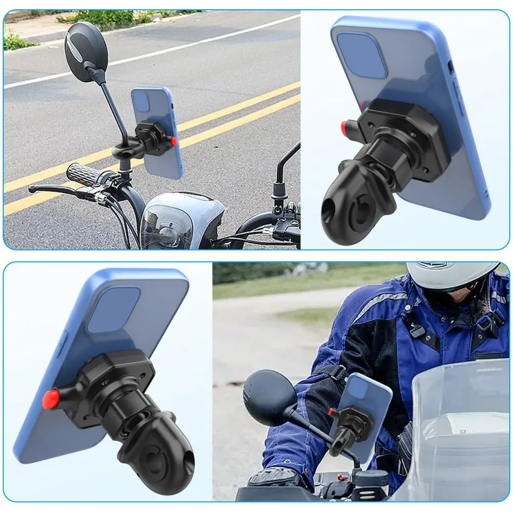 Motorcycle Phone Mount Universal Motorcycle Rearview Mirror Phone Holder with Quick Release Heavy Duty Anti-slip for Riding