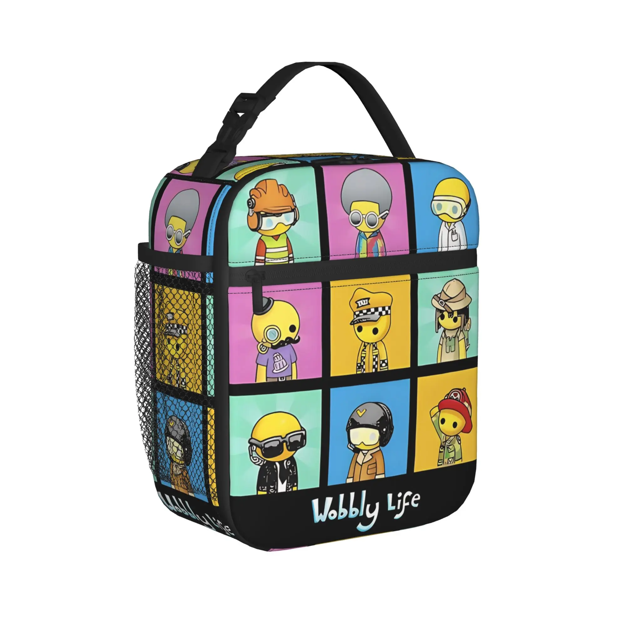 Wobblys Life Characters Insulated Lunch Bags Thermal Bag Reusable,Lunch Container  Large Lunch Box Tote Men Women Outdoor