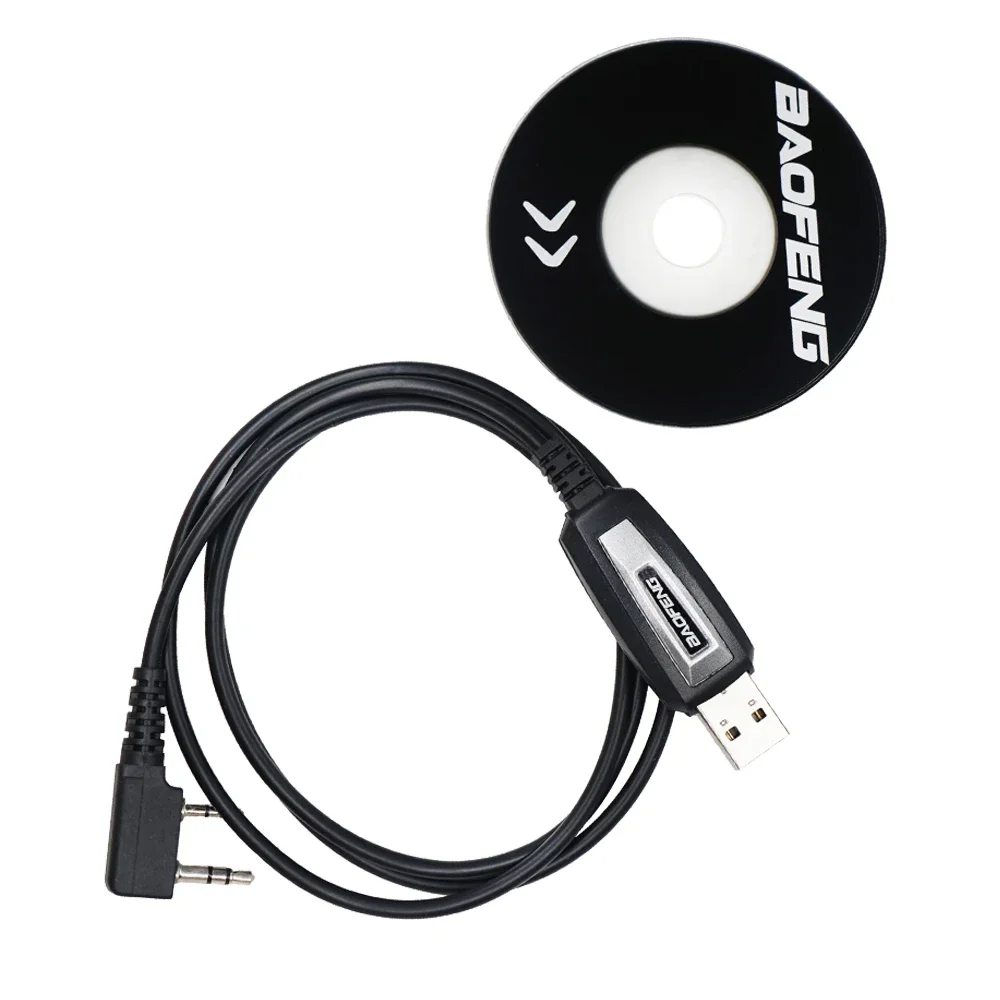 Baofeng-Cable de programación USB con CD de controlador para Walkie Talkie, Radio bidireccional, UV-5RE, UV-5R, Pofung, UV 5R, uv5r, 888S, UV-82