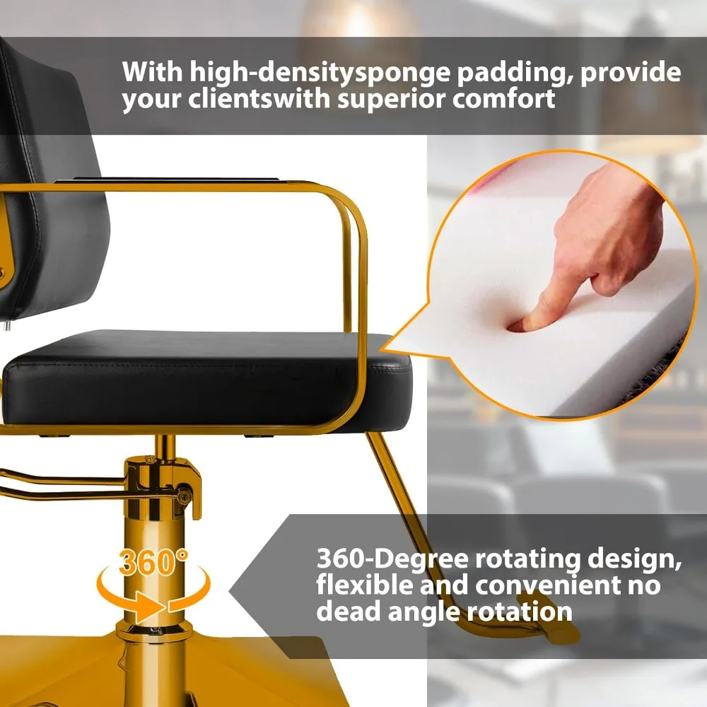 كرسي مصفف شعر بمضخة هيدروليكية دوارة 360 درجة للصالونات والمنتجعات الصحية #6