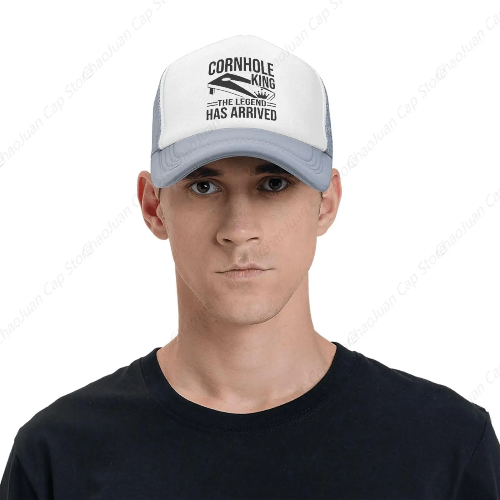 Cornhole King The Legend Has Arrived Trucker Hat Adjustable Baseball Cap For Unisex Snaps Hats image 6