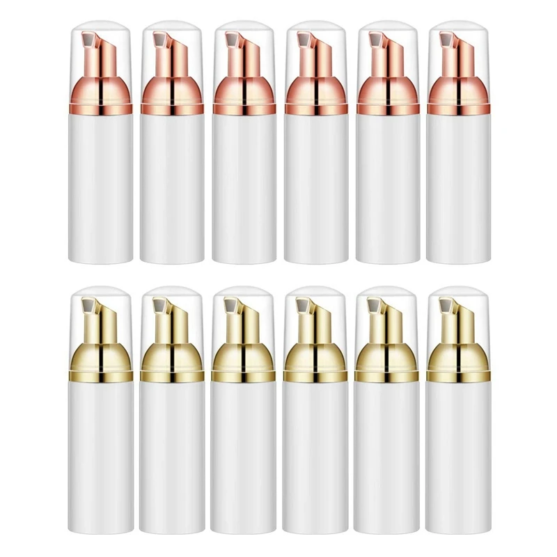 زجاجة رغوية بمضخة ذهبية ، موزعات رغوية فارغة للسفر ، للصابون ، والشامبو ، والذهب ، والأبيض ، و 50 ، و 12 أونصة