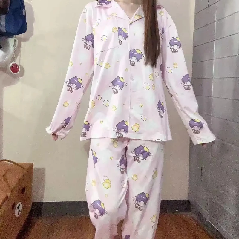 

Love and Deepspace Anime Pajama Set Rafayel Aster Women's Long Sleeve Pants Zayne Sylus Caleb Game Merch Homewear