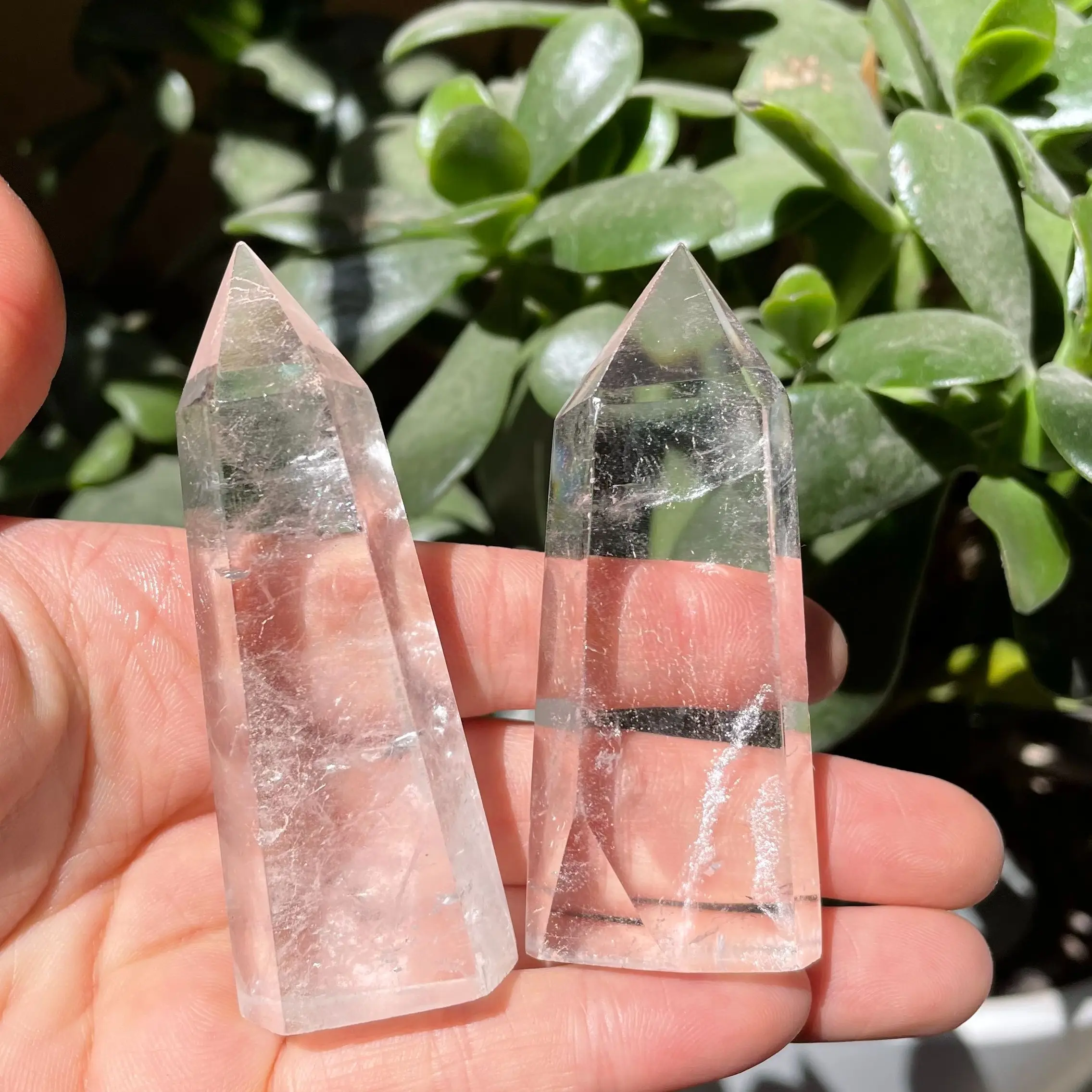 7-8cm Natural Clear Quartz Column Transparency White Crystal Point Healing Stone Hexagonal Obelisk Wand Stone Room Decor