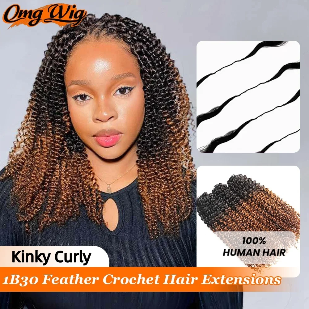 

Наращивание волос Kinky Curly 1B30, цвет «перо», крючковое, из 100% натуральных человеческих волос, 3-е поколение, предварительно разделенные, без узлов