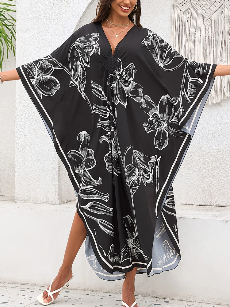 Women Boho Floral Kaftan Beach - Cover Up Kaftan recension och pris
