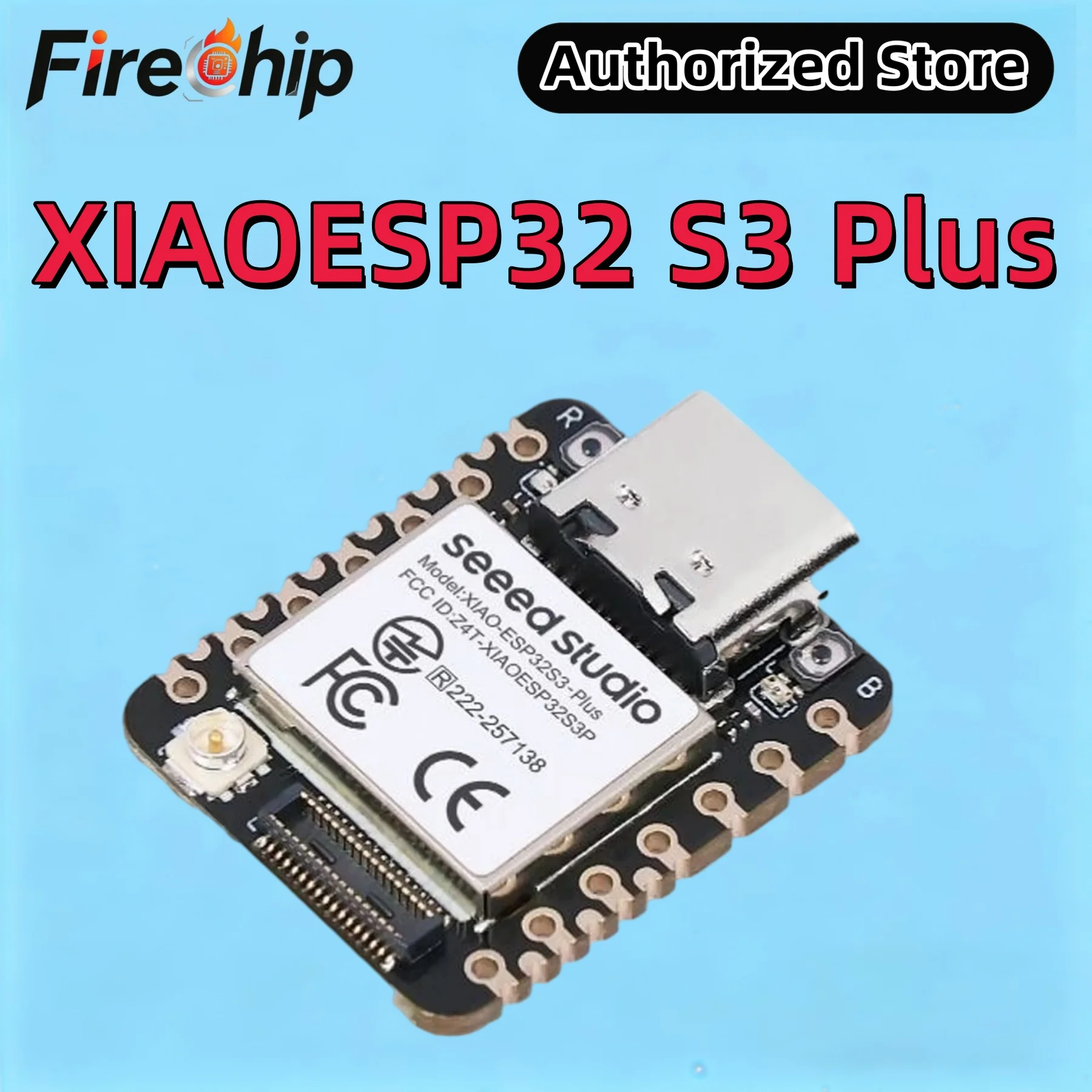 FireChip XIAO ESP32S3 Plus 20-GPIOs 2.4GHz WiFi BLE 5.0, 8MB PSRAM, 16MB FLASH, ESP32-S3 dual-core, battery charge supported
