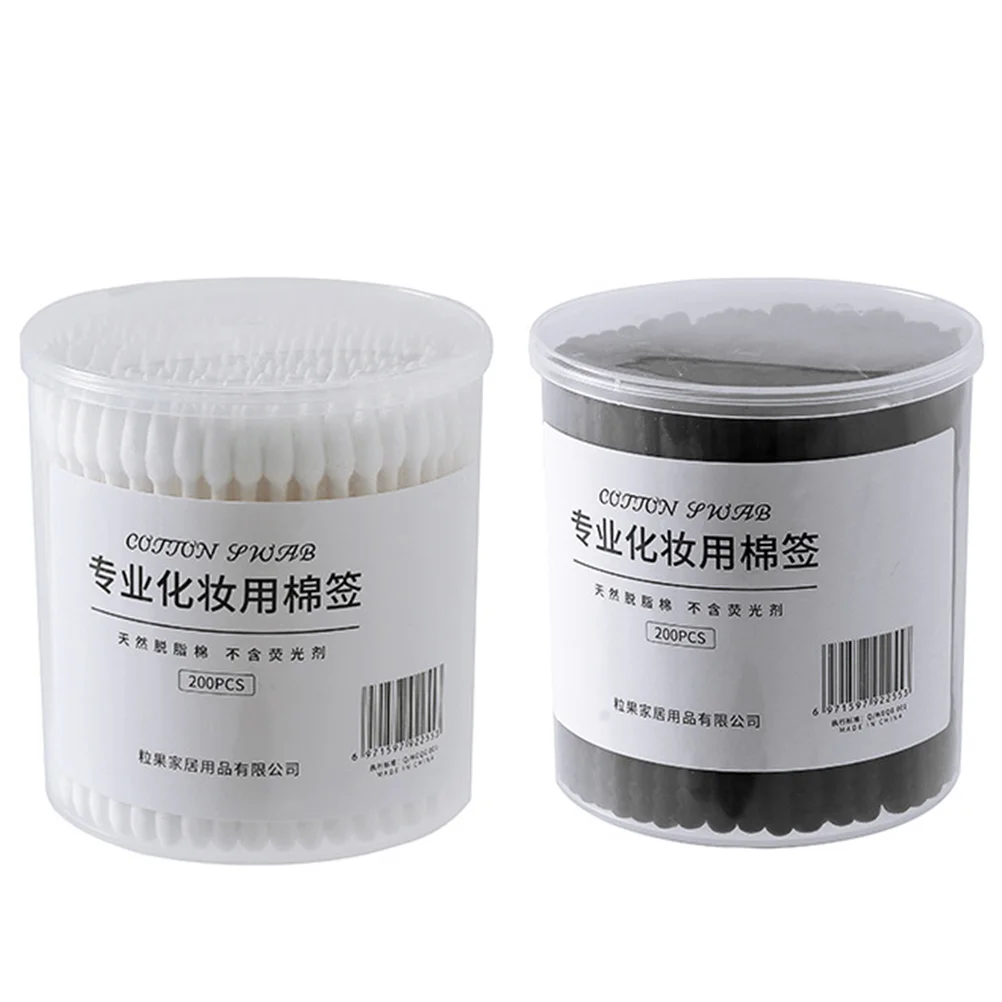 400 قطعة من عصا القطن برأس مزدوج ماصة عصا ورق متينة لتنظيف الوجه والجسم والأذن ومسحات قطنية للمكياج #2
