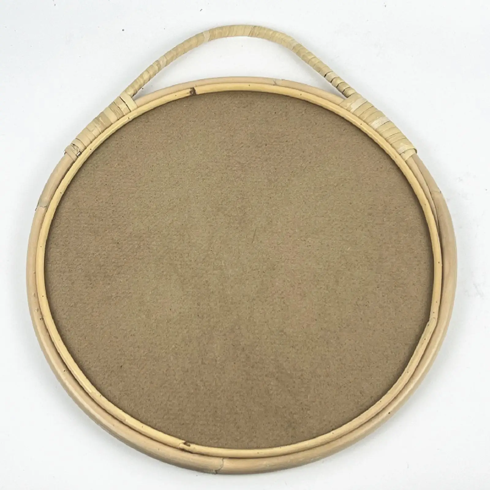 Miroir mural rond avec cadre en rotin, 11 pouces, rond, pour salon, salle de bain, chambre à coucher