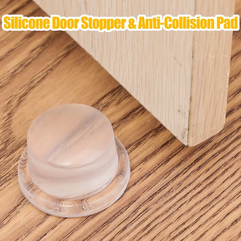 Penahan Pintu Silikon Anti Selip Pelindung Dinding Peredam Benturan Pegangan Pintu yang Dapat Digunakan Kembali Peredam Tombol Pintu Pelindung Furnitur