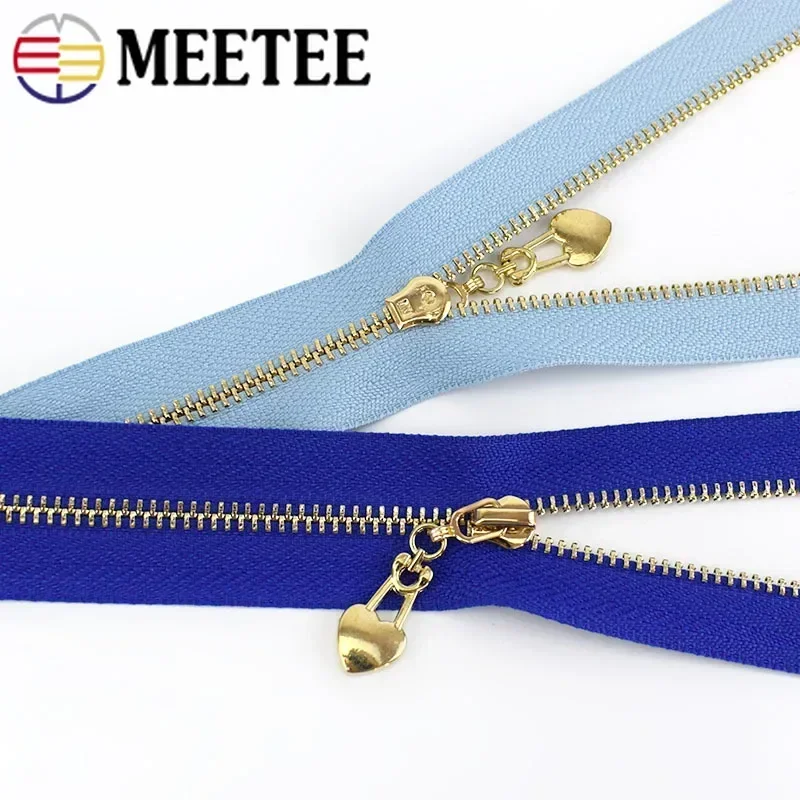 2Pcs Decorative Metal Zipper 3# Zip Closure for Bag Purse Wallet Zip Jacket Skirt Zipper Repair Kit Replacement DIY Accessories