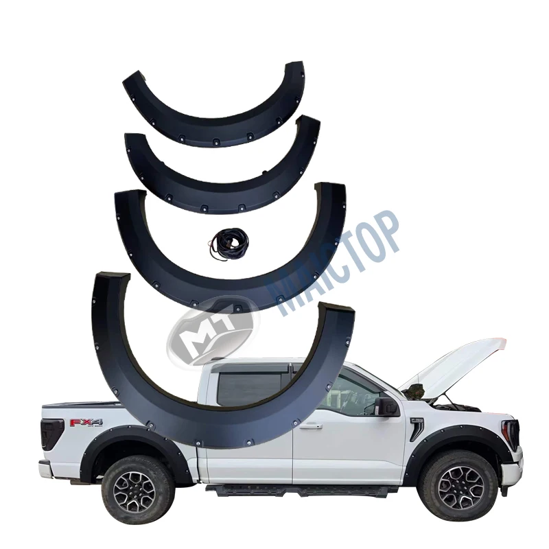 Maictop Car Accessories ABS Plastic Offroad Wheel Arches Fender Flare For Ford F150 2021 2022 Wheel Eyebrow