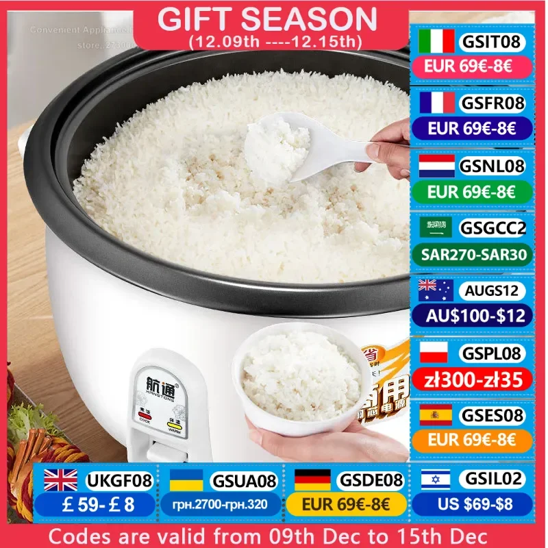 Commercial Rice Cooker Non-Stick Coating Large Capacity Fast Rice Cooking Pot For Restaurant Breakfast Shop 8-45L