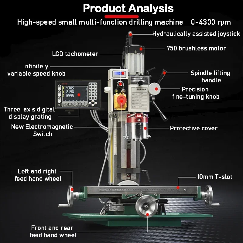 آلة الحفر الصغيرة آلة الحفر والتنصت المتكاملة متعددة الوظائف عالية السرعة #6