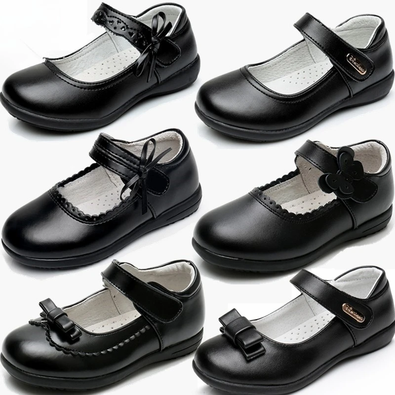 New Girls Leather Shoes Student Performance Dress Shoes Children's Soft-Soled Leather Shoes Big Kids Matching Leather Shoes