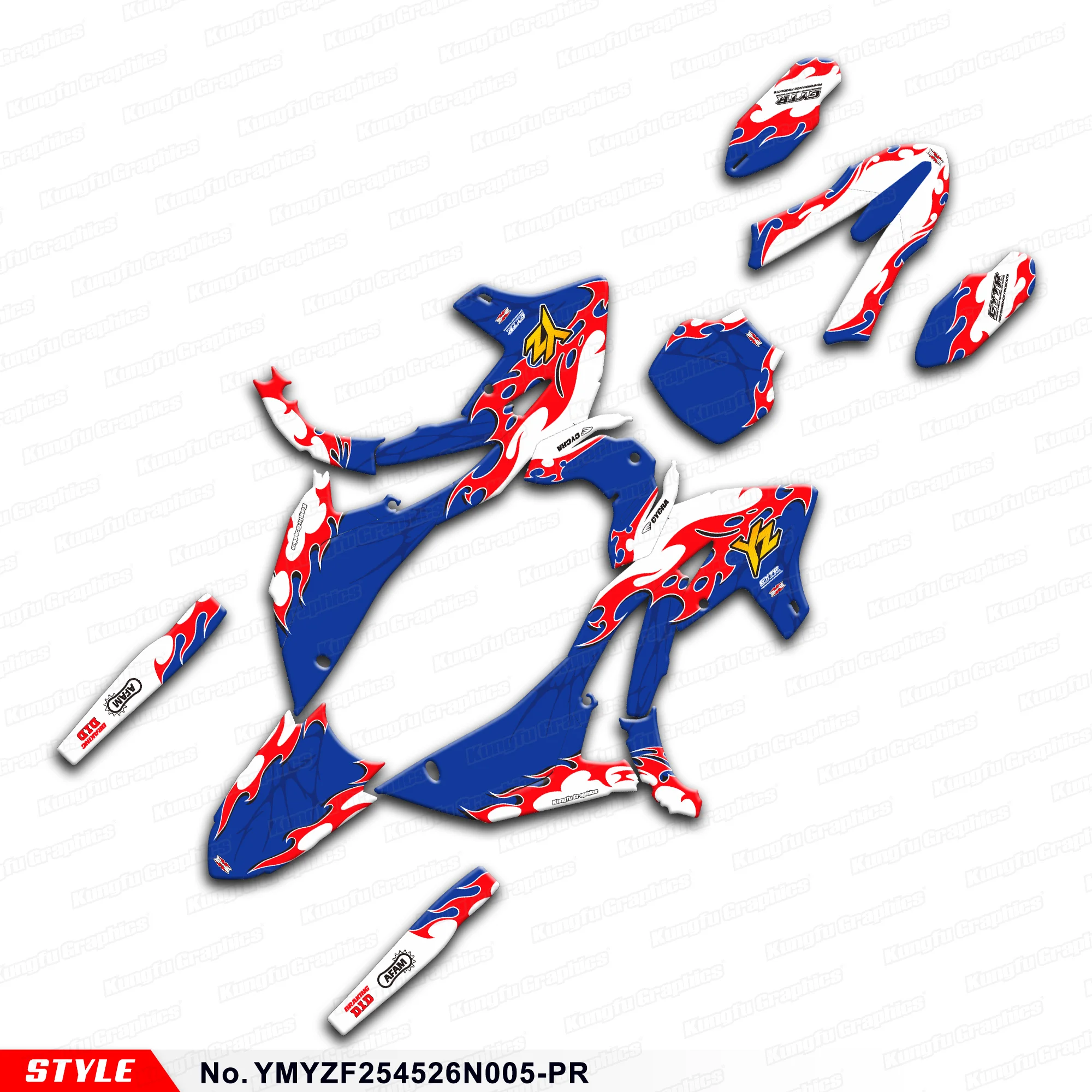JY RACING Custom Racing Sticker for Yamaha YZ250F YZ250FX YZ450F YZ450FX 2026 2027 Vinyl Graphics Decoration