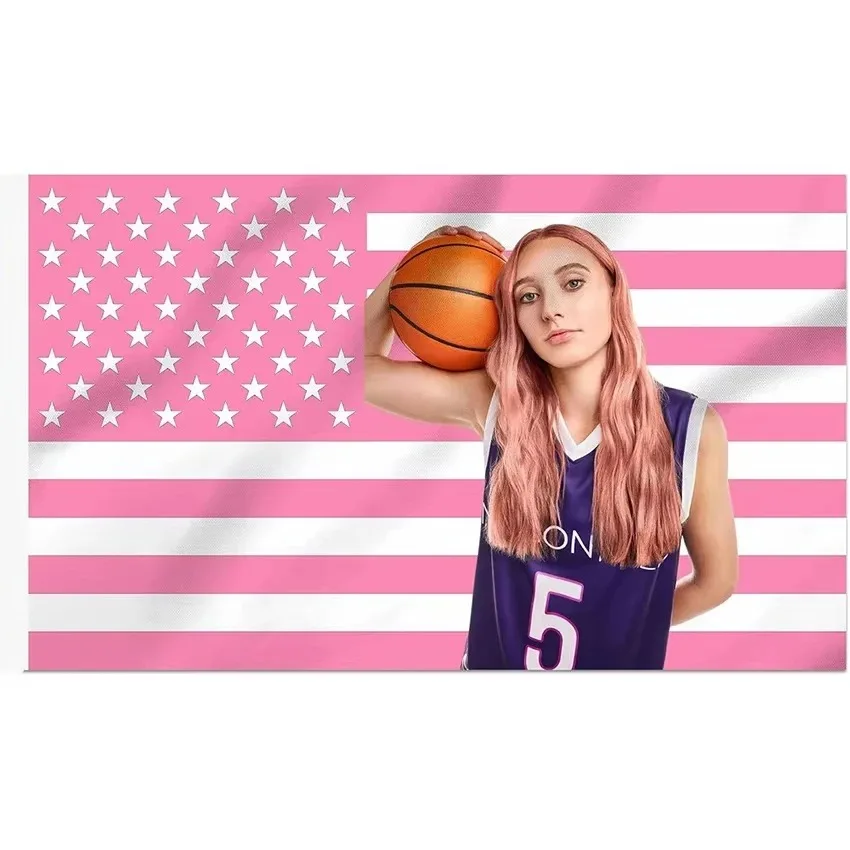 Paige Buecker Rosa Amerikanische Flagge Wandbehang Stoff Schlafsaal Dekoration Tapete Banner Wandteppich Ästhetische Dekoration