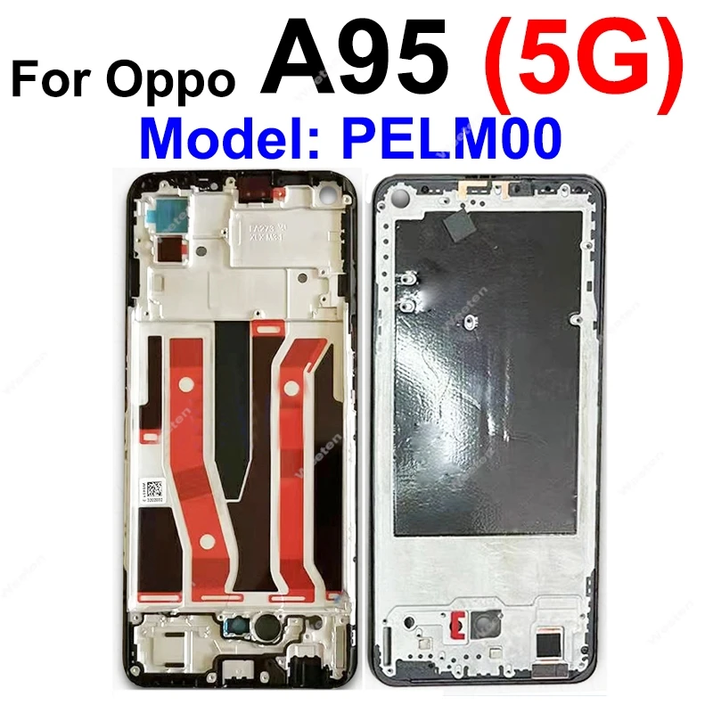 Für oppo a91 a92 a92s a93 a93s a94 a95 a96 a97 a98 4g 5g lcd vordere rahmen gehäuse abdeckung vordere lcd halter gehäuse teile