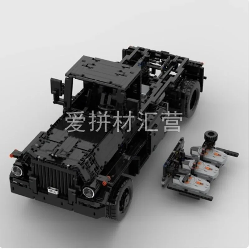 MOC-31430 Technology Mechanical Gear RemoteElectric Assembly Truck Gearbox Start BuildingBlock ModelMachineBoyBirthdayToyPresent