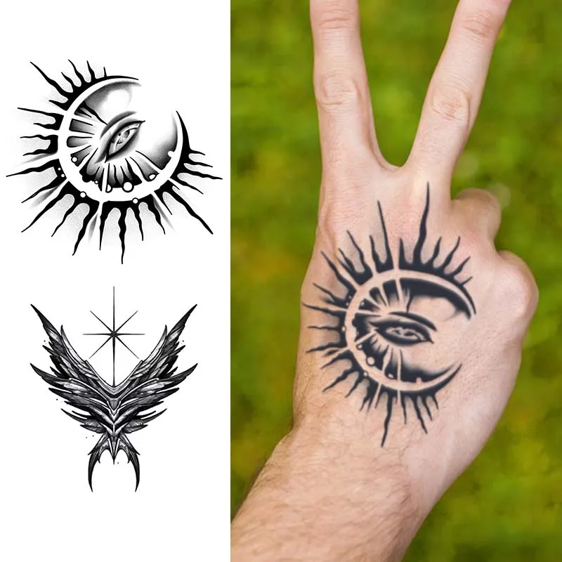 6 pz/set di lunga durata di piccole dimensioni a base di erbe Semi permanente autoadesivo del tatuaggio mano del braccio impermeabile autoadesivo