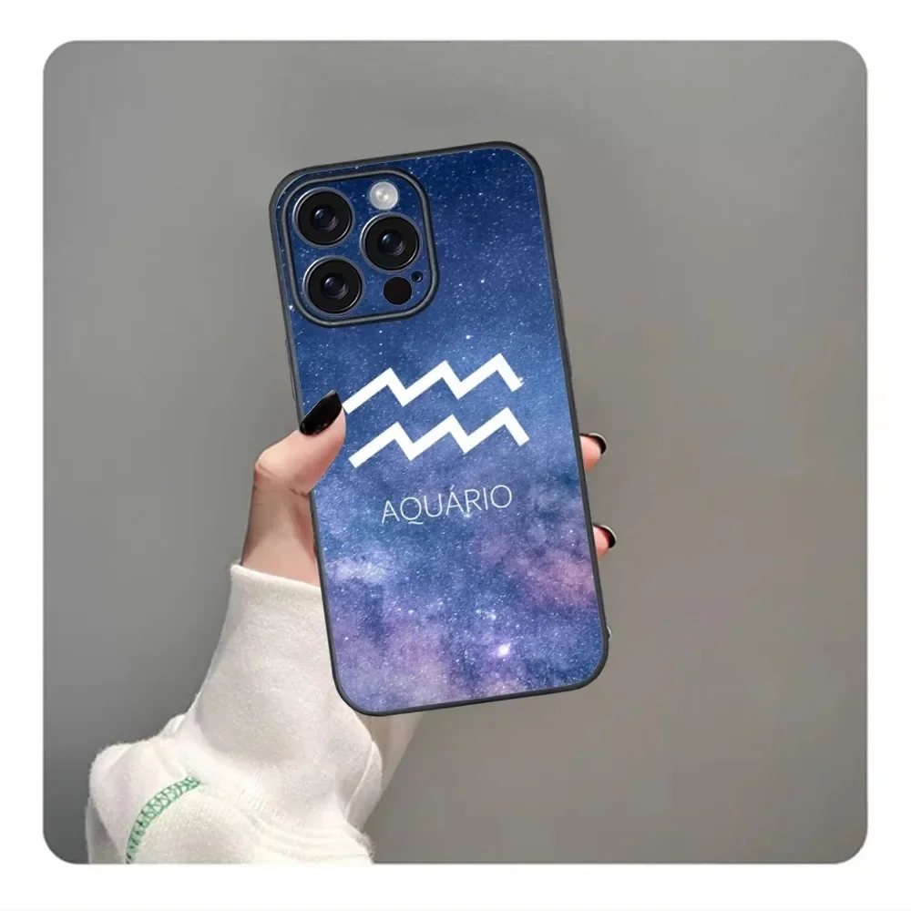 Constellation AQUARIUS Phone Case For iPhone 16 15 14 13 12 11 PRO MAX PLUS Mini TPU Soft to Skin-friendly case