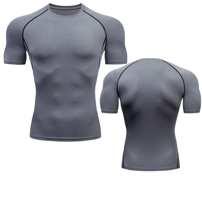 Sport T Shirt Men Quick Dry Short Sleeve Sport Tee Tops Gym Fitness Compression Shirt Training Running T-Shirt Men Rashgard