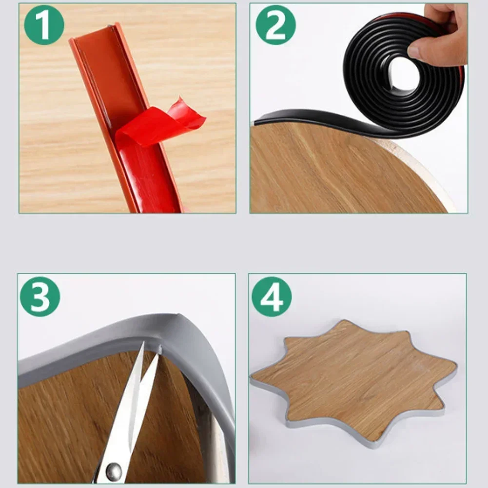 1M U-Shaped Self-adhesive Edge Strip Furniture Banding U-Shaped Rubber Edge Guard Strips Self-Adhesive Protector TPE Edging Tape