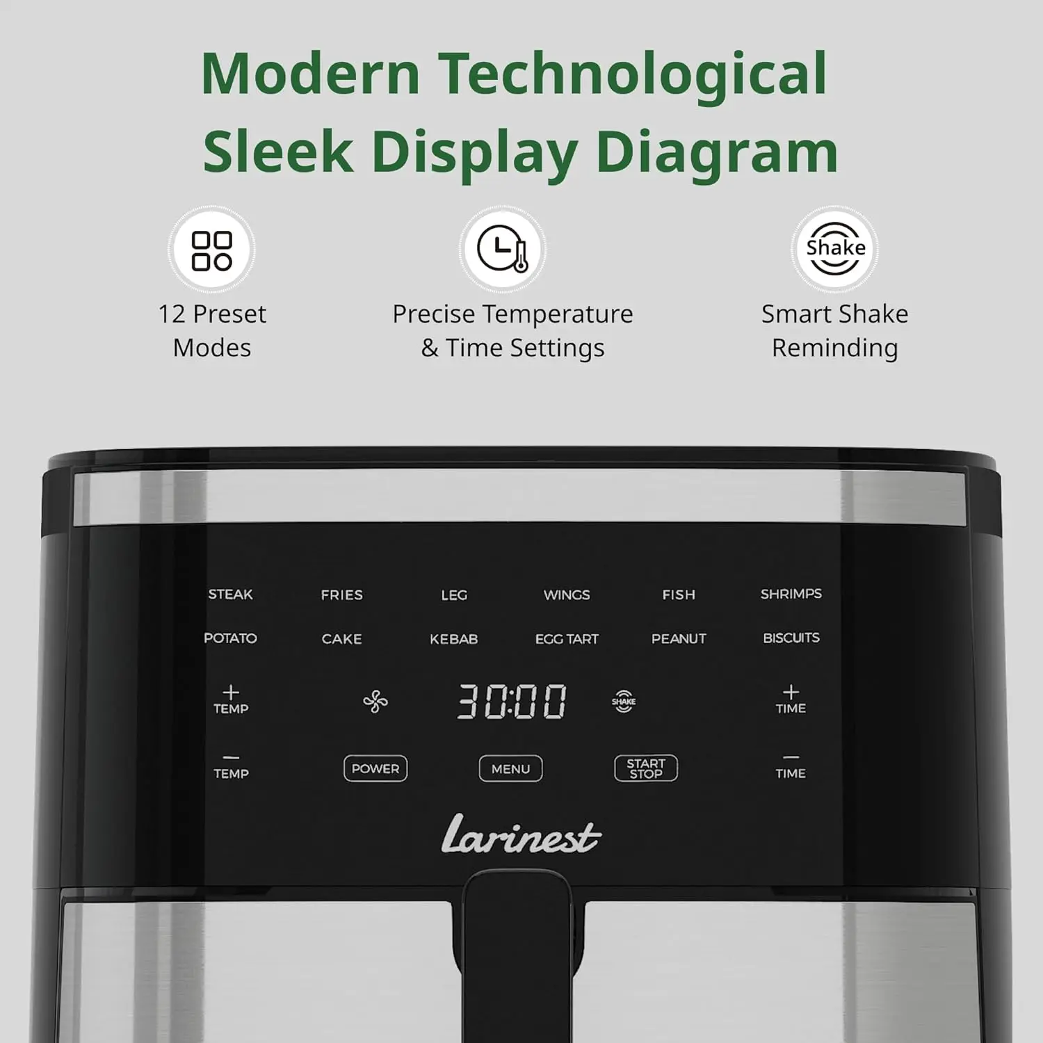 Air Fryer, 7.4-Quart,Crisping, Roasting, Dehydrating, and Reheating Non-Stick,Stainless Steel