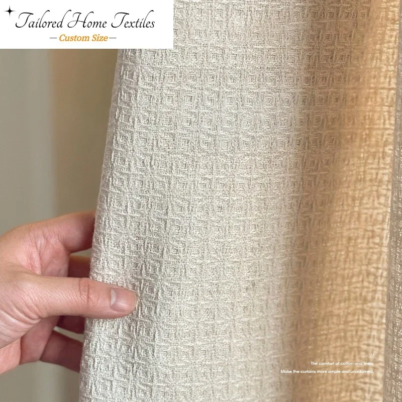 Custom Size Fashion Light Luxury European White Tulle Linen Yarn Curtains for Living Dining Room Bedroom Modern Window Decor